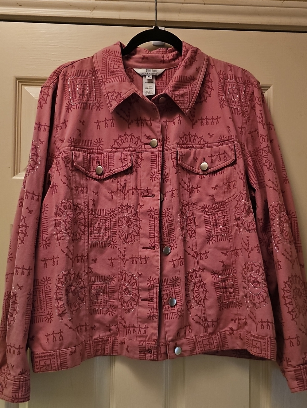 Embroidered Pink Jean Jacket by LBLA